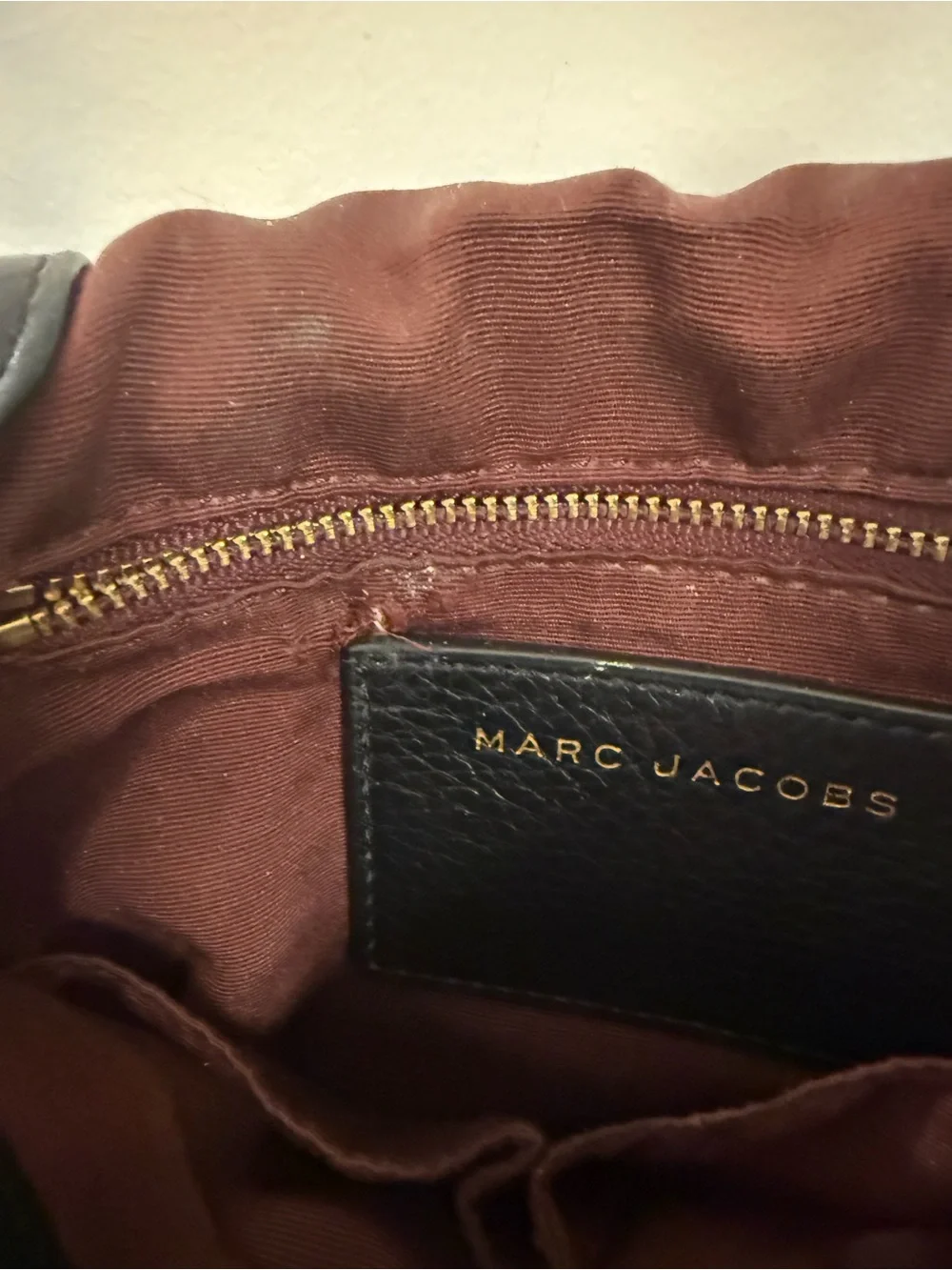 Marc Jacobs Black Leather Crossbody with Gold Hardware